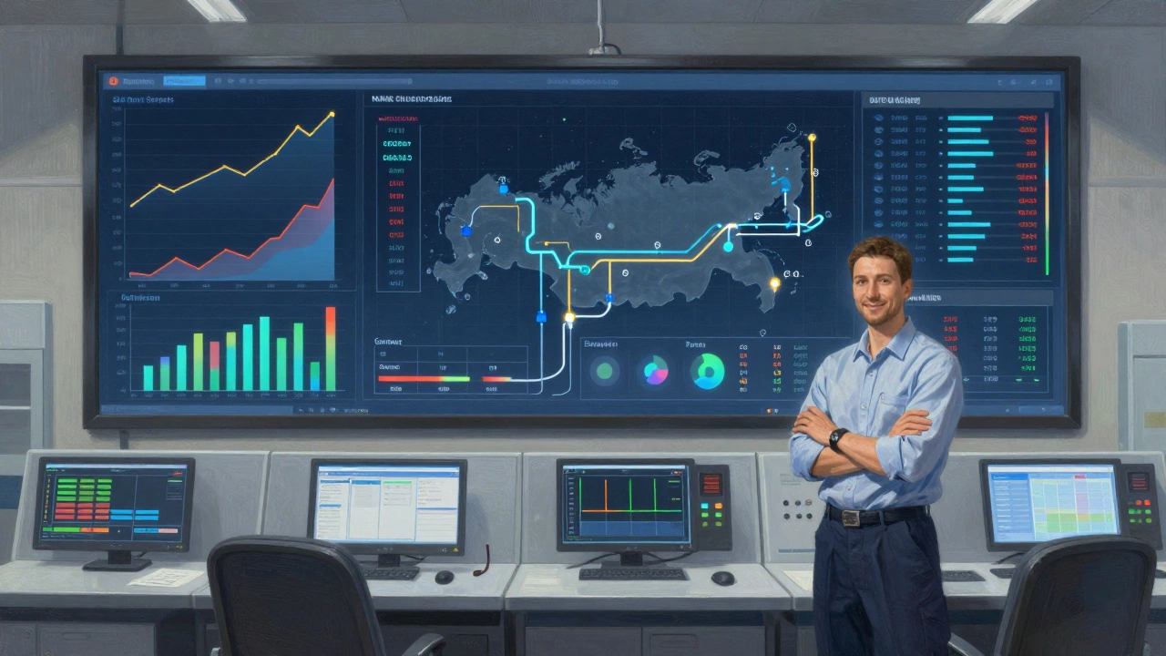 Контрольная панель заводского цеха автоматически перенаправляет производство на основе данных спроса.